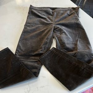Ladies espresso colored velvet pants